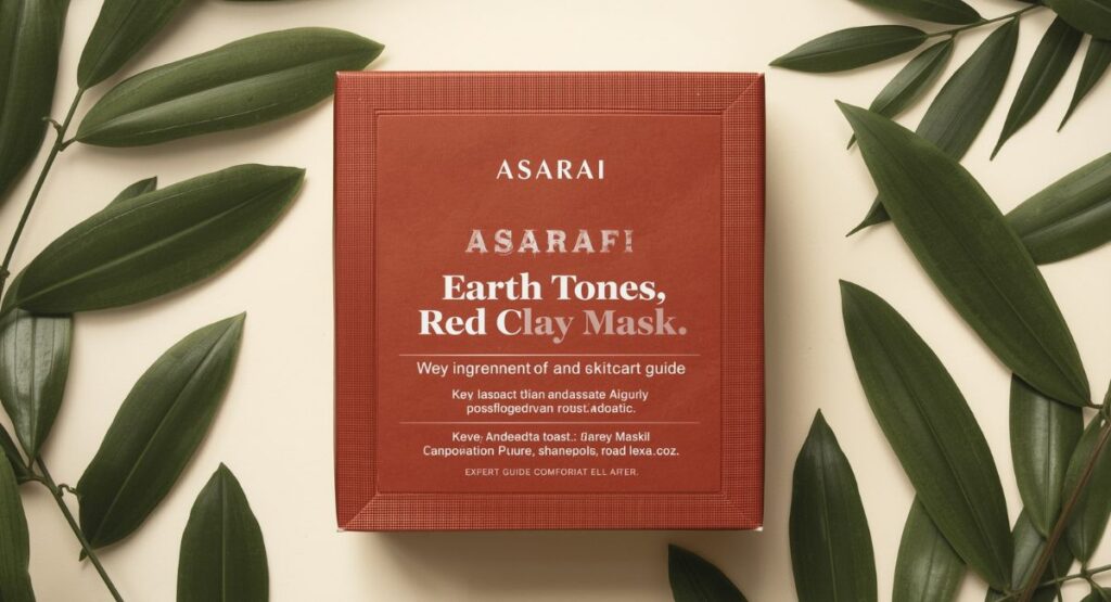 Asarai Earth Tones Red Clay Mask tube and product texture